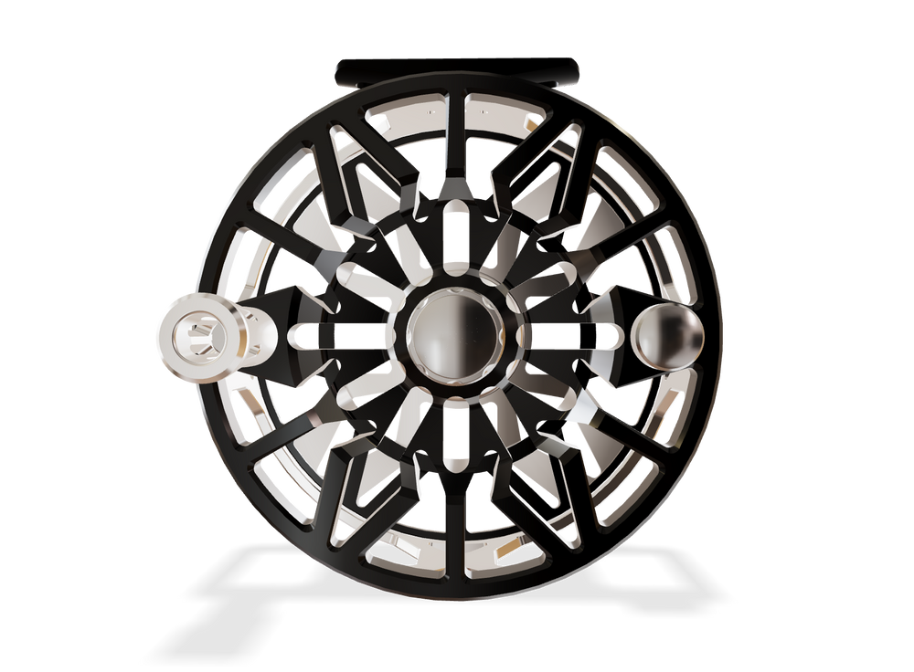 Abel SDX Fly Reel 9/11 Ported Platinum Frame / Gloss Black Spool Frame