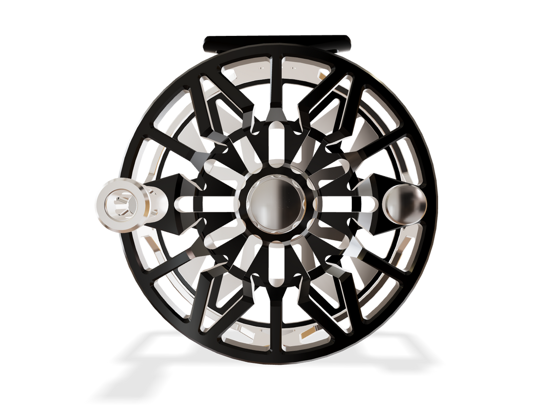 Abel SDX Fly Reel 9/11 Ported Platinum Frame / Gloss Black Spool Frame