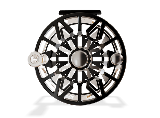 Abel SDX Fly Reel 9/11 Ported Platinum Frame / Gloss Black Spool Frame